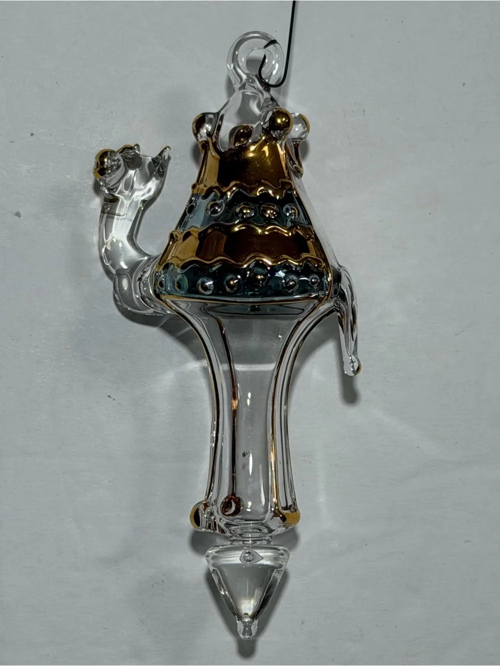 Glass Camel Holiday Ornaments with Gold Accents